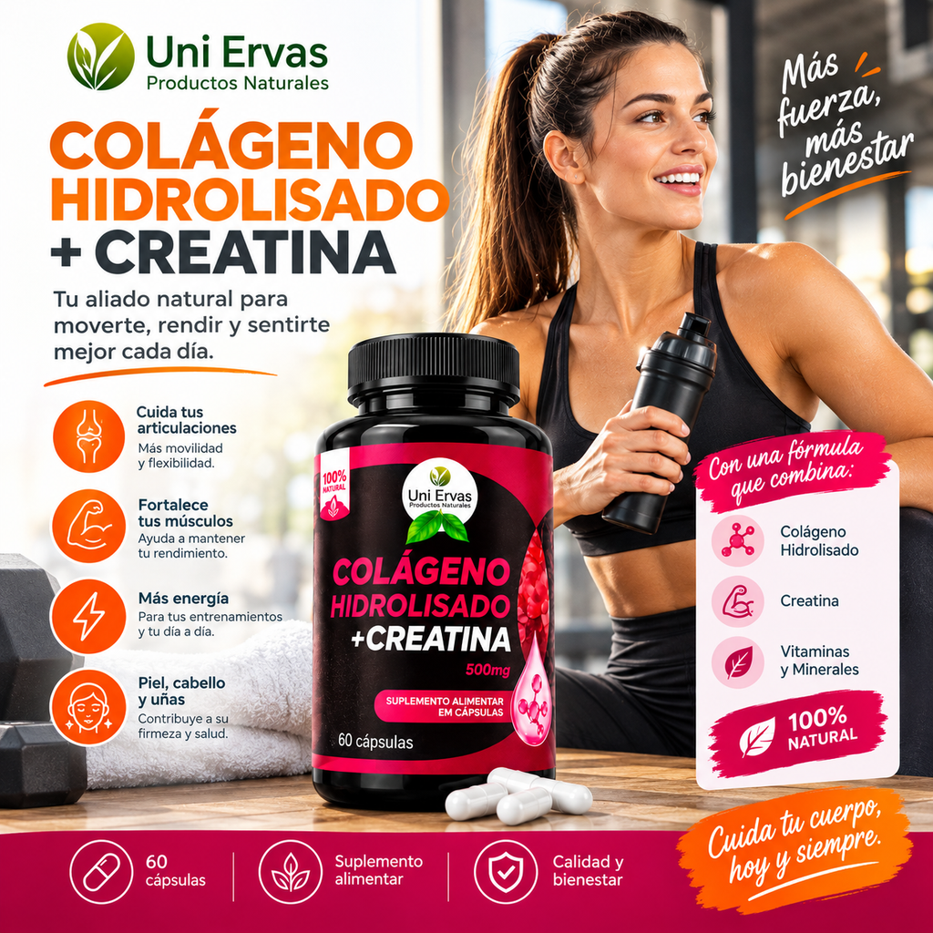 Colágeno Hidrolizado + Creatina - Apoya al bienestar y rendimiento